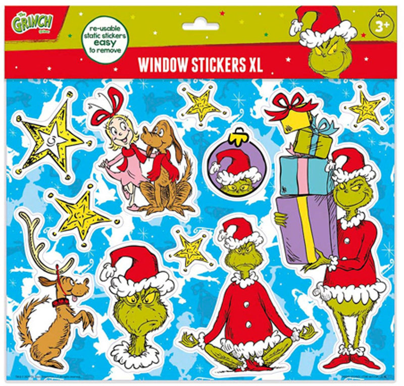 Afbeelding laden in galerijviewer, Totum the grinch raamstickers xl - verplaatsbare niet permanente herbruikbare stickers - creatief speelgoed vanaf 3 jaar raam deco
