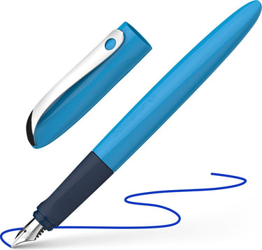 Schneider schrijfwaren schneider vulpen - wavy - penpunt a - houderkleur blauw - in kartonetui - s-162113