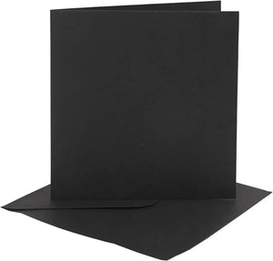 Creativ company cc kaarten enveloppen zwart 15x15 cm 50 sets