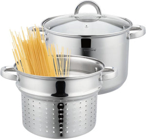 Klausberg 7738 - kookpan met pasta inzetpan - 2 delig - 24 cm - 7.5 liter - rvs - alle warmtebronnen 14