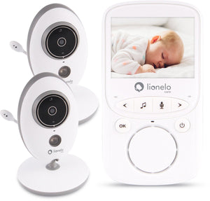 Lionelo babyline 5.1 premium babyfoon – 2 camera’s – bereik tot 300 m – nachtzicht – vox functie – 2-weg audio – temperatuursensor – 20 uur batterijduur – 2,4” display – 8 slaapliedjes alarmfunctie