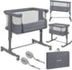 Lionelo aurora 3in1 co-sleeper - babybedje tot 9 kg - meegroeibed - 4 wielen met rem - campingbedje – verstelbare hoogte – ademend gaas – inclusief matras transporttas – afneembare bekleding