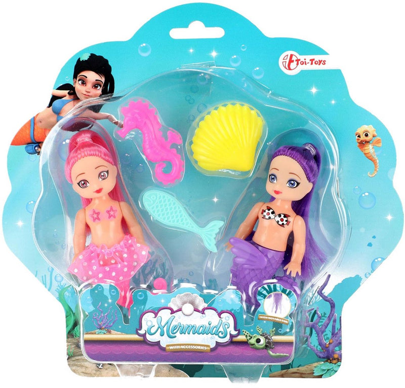 Afbeelding laden in galerijviewer, Toi-toys mermaids zeemeerminpop met accessoires, 12cm
