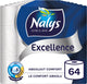 Nalys excellence toiletpapier - 64 rollen - maxi vellen (5-laags) - voordeelverpakking - papieren verpakking