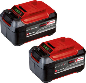 Einhell twinpack 5.2 ah accu - power x-change - 18 v li-ion - 2x 5.2 ah accu - max. vermogen: 1250 w - active accu management systeem