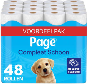 Page ® toiletpapier - compleet schoon wc papier - 48 rollen - voordeelverpakking