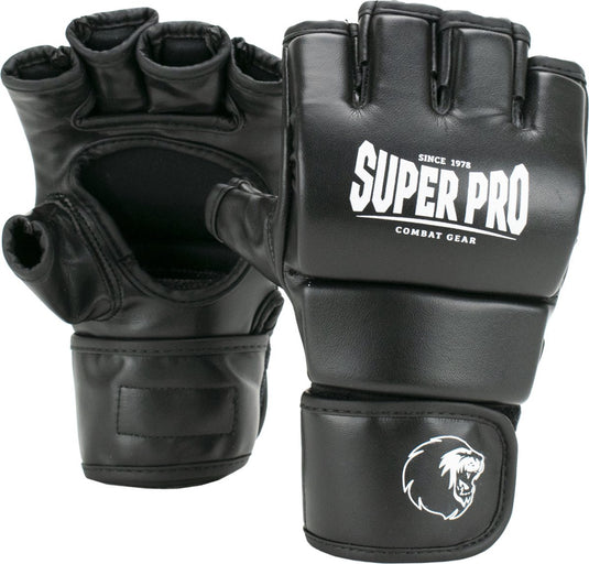Super pro combat gear brawler mma handschoenen zwart wit extra extra small