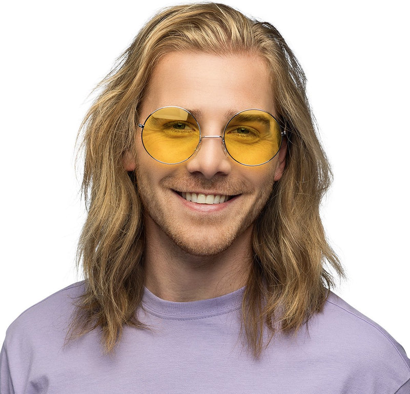 Afbeelding laden in galerijviewer, Boland partybril hippie xl geel
