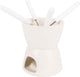 Cosy trendy chocolade fondue - porselein - ø 11,5cm -wit
