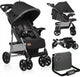 Lionelo emma plus buggy en kinderwagen - licht en duurzaam - verstelbare rugleuning tot ligstand - xxl luifel met venster - grote mand - organizer en tas - schokdempers - 5-punts gordel - tot 15 kg - compact inklapbaar