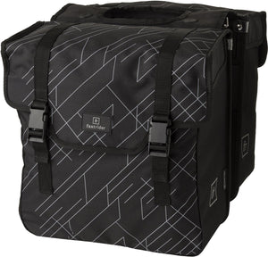 Fastrider dex dubbele fietstas - 36 liter - zwart grijs - gerecyceld en waterafstotend polyester