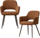 Woood jenny eetkamerstoelen - geweven stof - bruin - set van 2