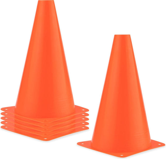Avento slalom pionnen - soft - 6 stuks - hoogte ca. 23 cm - oranje