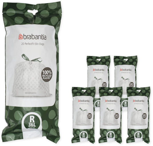 Brabantia perfectfit vuilniszakken - 36 l - code r - 6 rollen x 20 stuks