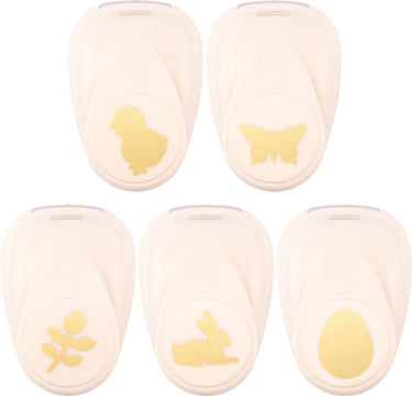Vaessen creative pons set - figuurpons - pasen - 5 st. - 1,5 tot 2,5 cm
