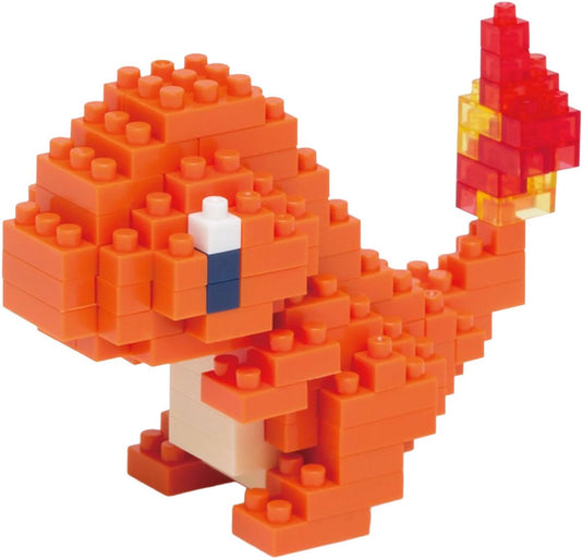 Bandai - nanoblock - charmander - pokémon - mini brick figuur - bouwset - pixel charmander pokémon figuur kit - nbpm002