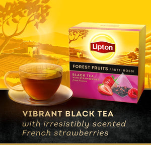 Lipton forest fruit tea - 80 theezakjes piramid - zwarte thee bosvruchten - 4 x 20 zakjes - voordeelverpakking