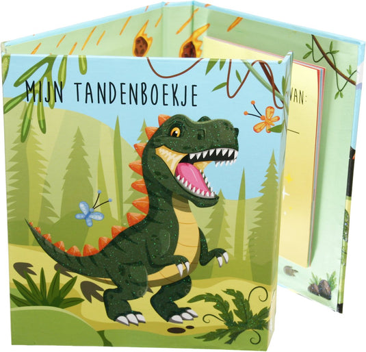 Toothwonders - tandenboekje dino - handige tandjeshouder met magnetische sluiting