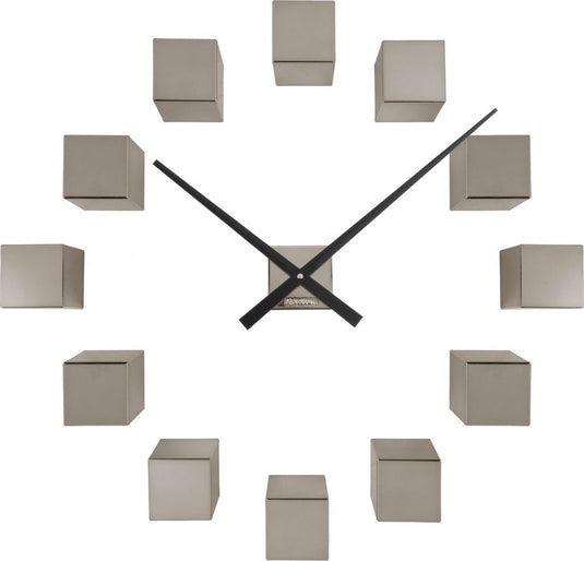 Karlsson wandklok diy cubic metallic - grijs - 40x5.5x40cm - wandklok scandinavisch