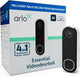 Arlo 2k draadloze video deurbel met camera, 1 deurbel, wit