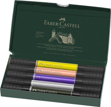 Faber-castell tekenstift - pitt artist pen - dualmarker - etui 5 stuks fashion - fc-162006