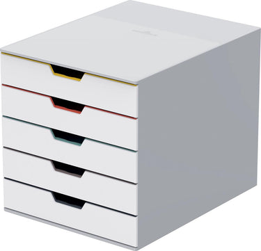 Durable ladekastje varicolor mix 5 a4 wit