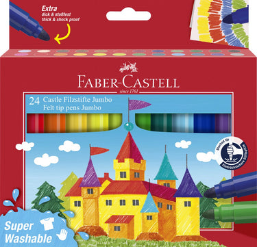Faber-castell viltstiften jumbo - 24 stuks - super wasbaar - fc-154324
