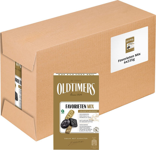 Oldtimers - drop - favorieten mix - 6 doosjes - 235 gram