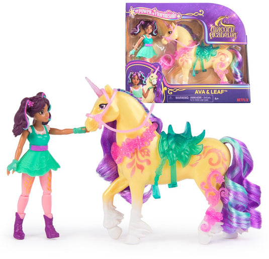 Unicorn academy – pop sophia eenhoorn wildstar - met 2 rijaccessoires en borstel - speelfigurenset