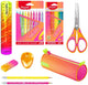 Maped office maped neon xl bundel – complete tekenset met etui, potloden, viltstiften en schaar