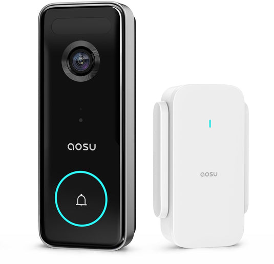 Aosu video doorbell ultra - 5mp hd video deurbel met base - 3 bewegingsdetectie - google alexa