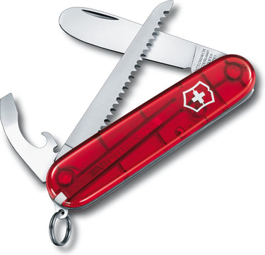 Victorinox my first kinderzakmes - 9 functies - transparant rood - inclusief nekkoord