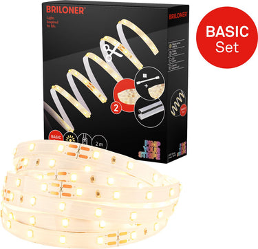 Briloner pimp your stripe starterset led-strip 2m, warm wit, aan uit