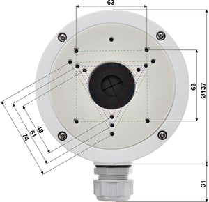 Hikvision - seriële ds-1280zj-s - plafondsteun - geschikt voor bolvormige camera's - aluminium - wit