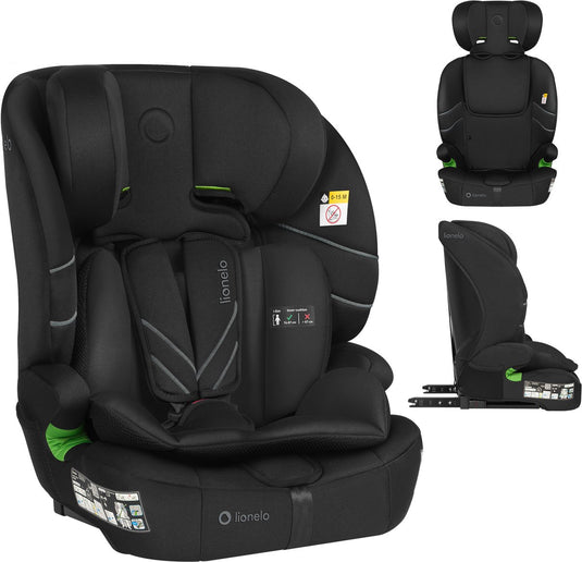 Lionelo levi fix i-size – autostoel met isofix – 1.5 tot 12 jaar (76-150 cm 9 - 36 kg groep 1 2 3) – nieuwste norm – groeit mee – breed zit- en rugdeel – 10-standen hoofdsteun – wasbare hoes – 5 punts gordel – autostoeltje voor baby, kind, peuter