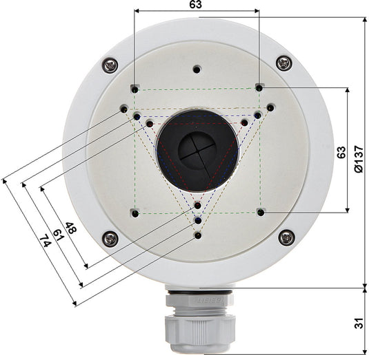 Hikvision - seriële ds-1280zj-s - plafondsteun - geschikt voor bolvormige camera's - aluminium - wit