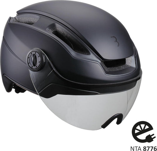 Bbb cycling speed pedelec helm met vizier - large 58 - 62 cm - nta 8776 gecertificeerd - fietshelm dames elektrische fiets - indra faceshield smoke transparant - bhe-56f