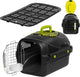 Peluvio safy katten vervoersbox – reismand -draagtas voor katten tot 5 kg – lichtgewicht inklapbaar – stevige pp-behuizing metalen deur – goede ventilatie – uitneembaar rooster water- voerbakje – veilig comfortabel onderweg