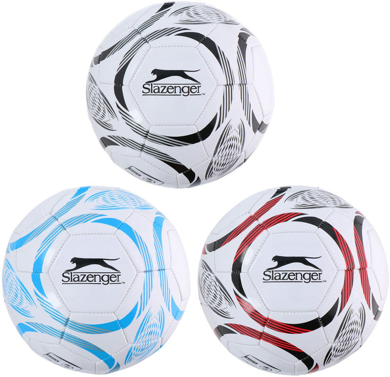 Afbeelding laden in galerijviewer, Merkloos sans marque slazenger voetbal maat 5 - football size 5 voor training en wedstrijd - voetbal voor buiten en sportveld - assorti kleuren zwart, blauw of rood - standaard voetbalmaat
