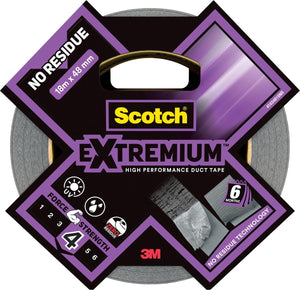 Scotch plakband extremium no residue duct tape 18.2mx48mm grijs