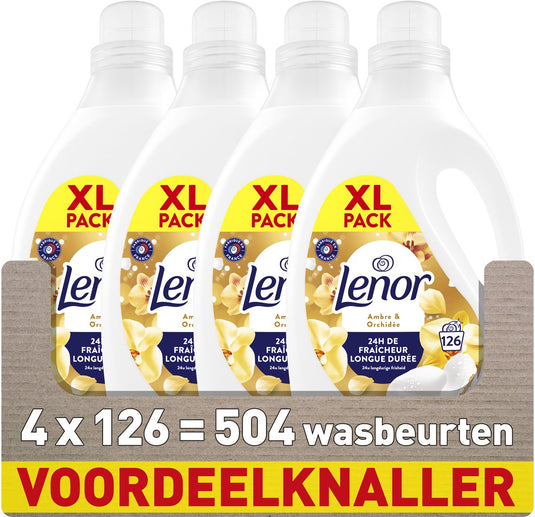 Lenor wasverzachter - amber orchidee - 4 x 126 wasbeurten
