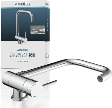 Schütte window design keukenkraan - mengkraan - hoge, draaibare en plooibare uitloop - zijdelingse greep - chroom