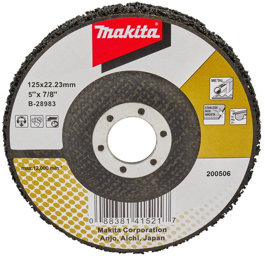 Makita reinigingsschijf zwart 125 mm glasvezelversterkt - b-28983