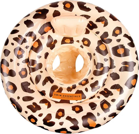 Merkloos sans marque swim essentials exclusive baby float beige leopard (0-1 jaar)