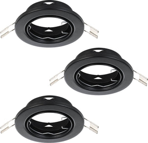 Eglo agulo 1 inbouwspot - gu10 - ø 8.5 cm - zwart - set van 3 stuks - kantelbaar