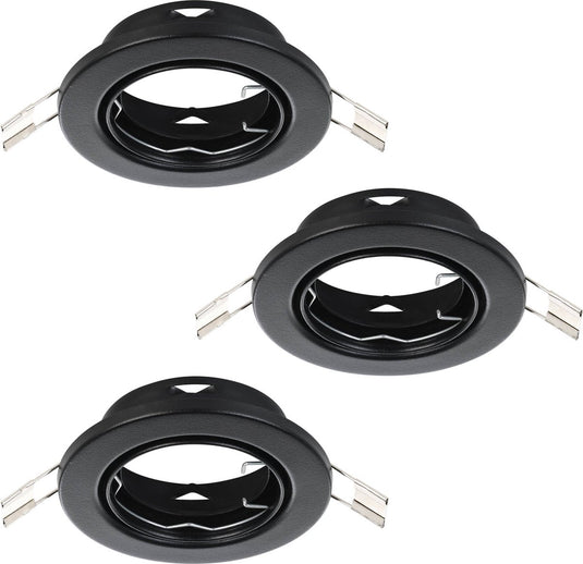 Eglo agulo 1 inbouwspot - gu10 - ø 8.5 cm - zwart - set van 3 stuks - kantelbaar