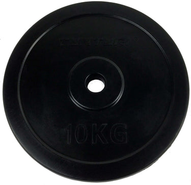 Tunturi halterschijf - halter gewichten - 1x 10 kg - 30mm - rubber - incl. gratis fitness app
