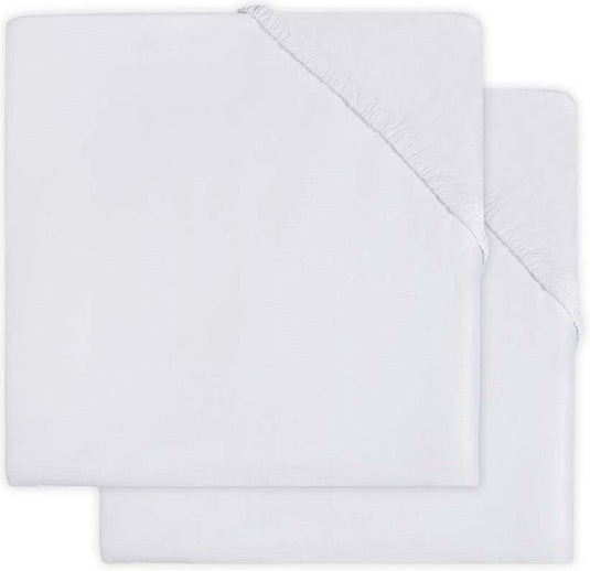 Jollein hoeslaken molton ledikant 60x120cm - wit - 2 stuks