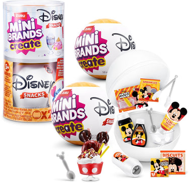 Mini brands verpakking met 2 capsules met create disney snacks serie 1 capsule van zuru