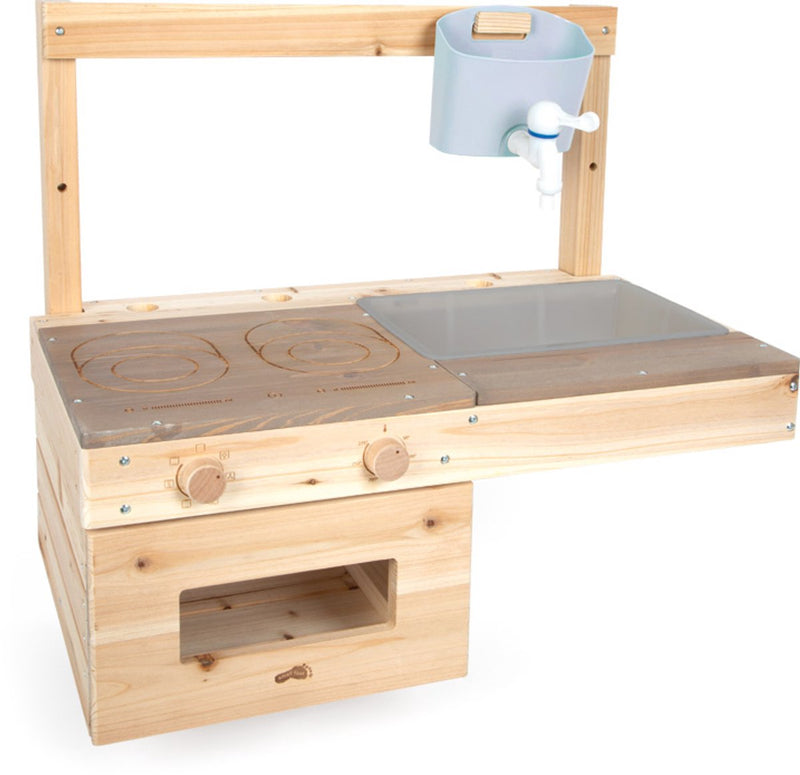 Afbeelding laden in galerijviewer, Small foot houten modderkeuken buiten speelkeuken voor kinderen.
